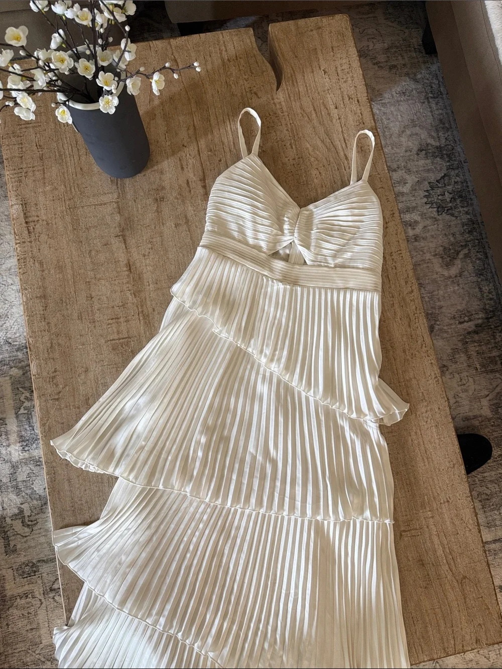 off shoulder midi dress white Smocked carnival cruise line dinner VariantAvailable:10Y Cold hand wash only Size:9T - 10T